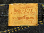 IRON HEART (666S-21) アイアンハート 21ozセルビッチデニム スリムストレートジーンズ ボタンフライ メンズ size W33