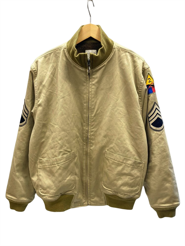 ヒューストン HOUSTON U.S. ARMY COMBAT JACKET コンバットジャケット タンカースジャケット FURY フューリー TAN ミリタリー Made in JAPAN 日本製 アウター カーキ系 ベージュ系 5B-FR 42R Tシャツ 無地 カーキ 101MT-1648