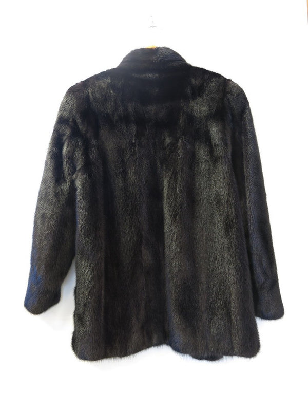 SAGA MINK サガ ミンク GUARANTEE OF QUALITY 毛皮 ファー コート レディース ブラック サイズ11