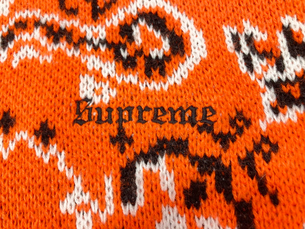 シュプリーム SUPREME Bandana Sweater Orange バンダナ セーター プルオーバー ニット 刺繍ロゴ オレンジ系  セーター 総柄 オレンジ Mサイズ 101MT-1372