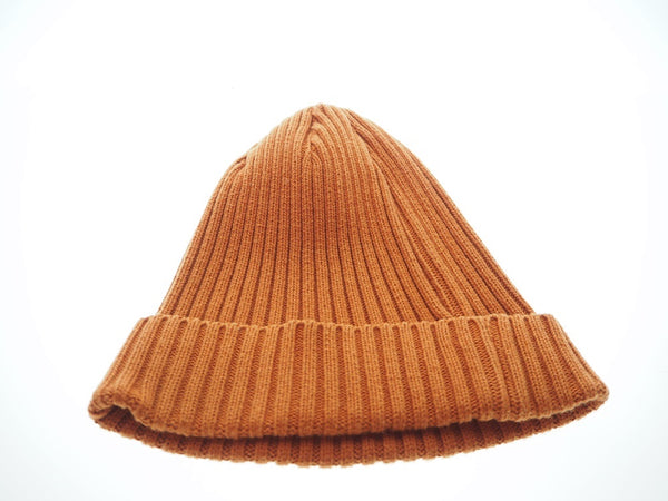 【中古】シュプリーム SUPREME リブニット ビーニー コットン 帽子 メンズ帽子 ニット帽 ロゴ オレンジ 101hat-34