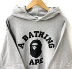 ア ベイシング エイプ A BATHING APE ベイプ BAPE エイプヘッド  パーカ ロゴ グレー Lサイズ 201MT-1985