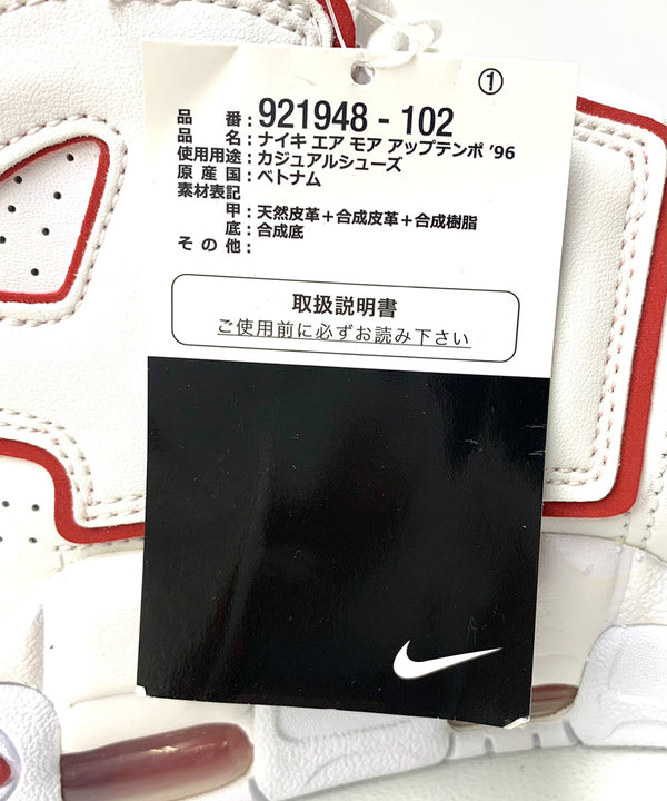 ナイキ NIKE AIR MORE UPTEMPO WHITE/VARSITY RED (2021) 921948-102 メンズ靴 スニーカー ロゴ ホワイト 27.5cm 201-shoes577