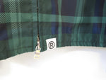 A BATHING APE ア ベイシングエイプ ナイロン フード ジャケット チェック ワンポイント グリーン 刺繍 ダブルジップ サイズL  (TP-616)
