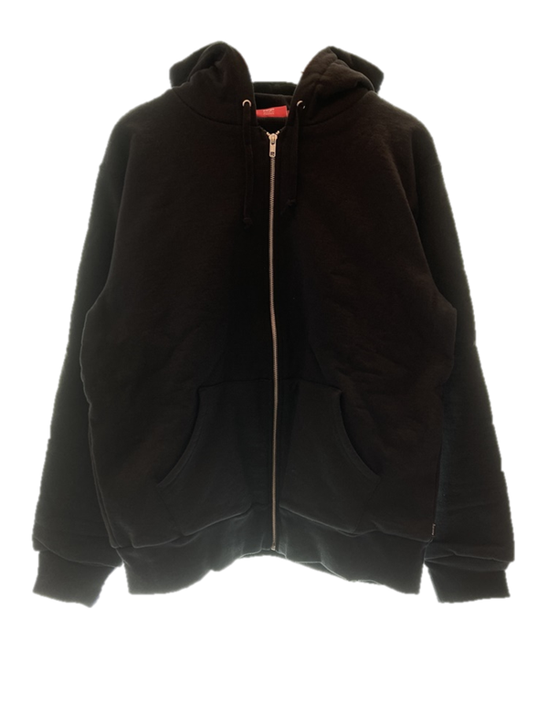 シュプリーム SUPREME Thermal Zip Up Sweatshirt BLACK サーマル ジップアップ スウェットシャツ フーディ ジップパーカー トップス フードロゴ 黒 パーカ ロゴ ブラック Lサイズ 101MT-259