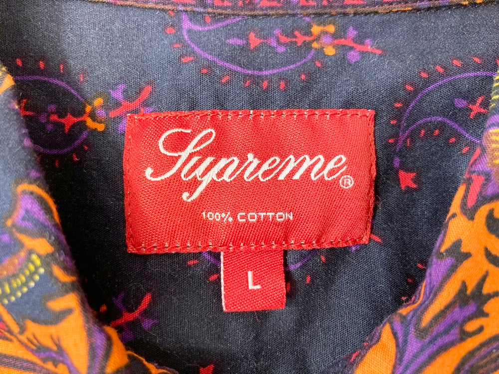 シュプリーム SUPREME Nairobi Shirt ナイロビシャツ 14SS 半袖 シャツ 総柄 ペイズリー マルチカラー 半袖シャツ 総柄  マルチカラー Lサイズ 101MT-931 | 古着通販のドンドンサガール