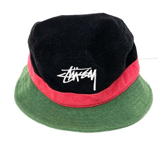 【中古】ステューシー STUSSY Stock Terry Bucket Hat バケットハット  帽子 メンズ帽子 ハット ロゴ マルチカラー 201goods-264