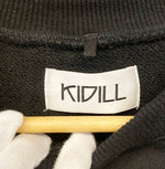 キディル KIDILL レースアップ スウェット カットソー トップス ファスナー ポケット 黒  日本製 KL259LIMITED フリーサイズ スウェット 無地 ブラック 101MT-1258