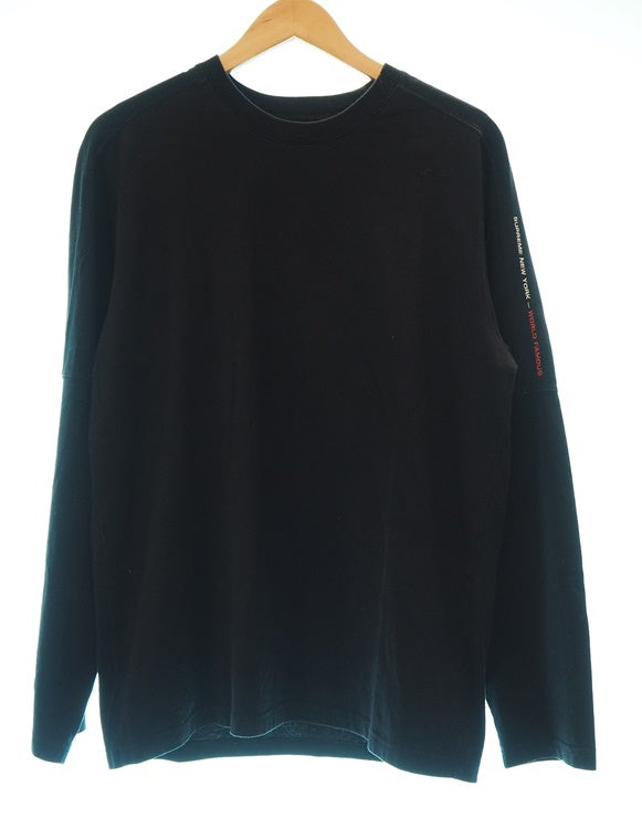 シュプリーム SUPREME ロングスリーブTシャツ 長袖カットソー 黒 袖ロゴ  ロンT ワンポイント ブラック Sサイズ 101MT-509
