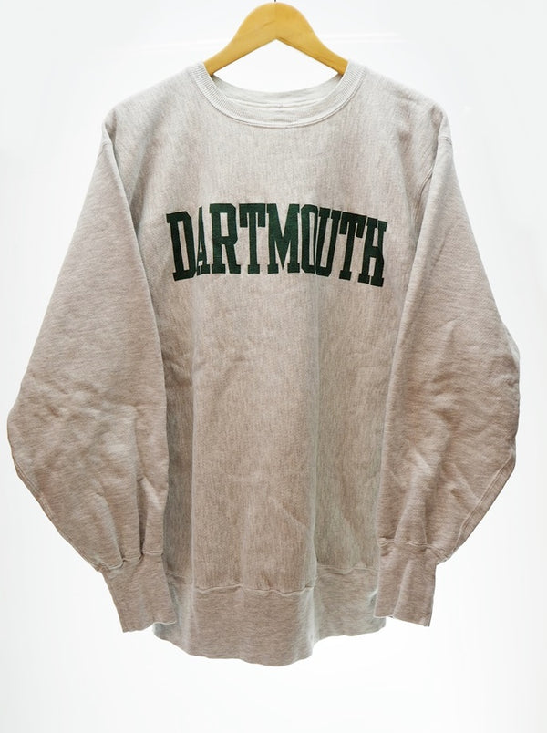 チャンピオン Champion 90s DARTMOUTH REVERSE WEAVE リバースウィーブ 長袖スウェット 刺繍タグ プルオーバー  XL   裏ボア メキシコ製 裏ボア 霜降り スウェット プリント グレー LLサイズ 101MT-618