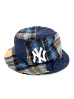 【中古】キス KITH × ニューエラ NEW ERA バケハ バケットハット ウール 21-095-060-0016-4-0 帽子 メンズ帽子 ハット チェック ネイビー 201goods-135