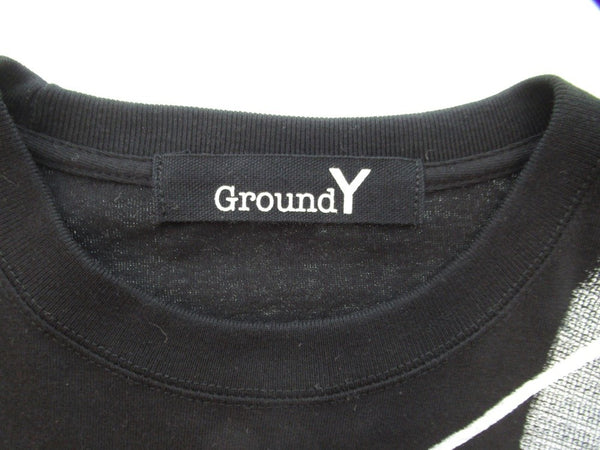 YOHJI YAMAMOTO ヨウジヤマモト Ground Y グラウンド ワイ Roller graphic Yohji tee  グラフィックカットソー 長袖カットソー ロンT ブラック 黒 メンズ サイズ4  GA-T67-072 (TP-867)