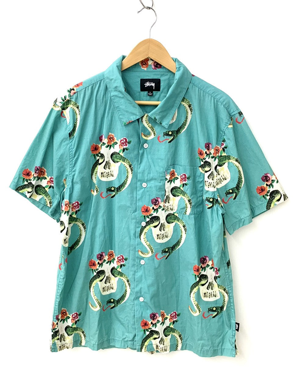 ステューシー 半袖 シャツ オープンカラー 花柄 XL ヘビ - トップス