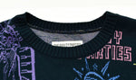 ワコマリア WACKO MARIA guilty parties ロゴ 刺繍 セーター ニット セーター 総柄 ネイビー Lサイズ 103MT-36