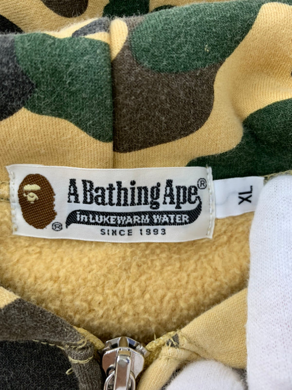 アベイシングエイプ A BATHING APE カモ ジップアップ フーディー パーカー SHALL NEVER KILL パーカ カモフラージュ・迷彩 ベージュ LLサイズ 201MT-995