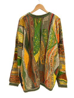 クージー COOGI COOGI AUSTRALIA 3Dニット 立体編み Vネック コットンニット  サイズ：2XLT セーター 総柄 マルチカラー 101MT-1679