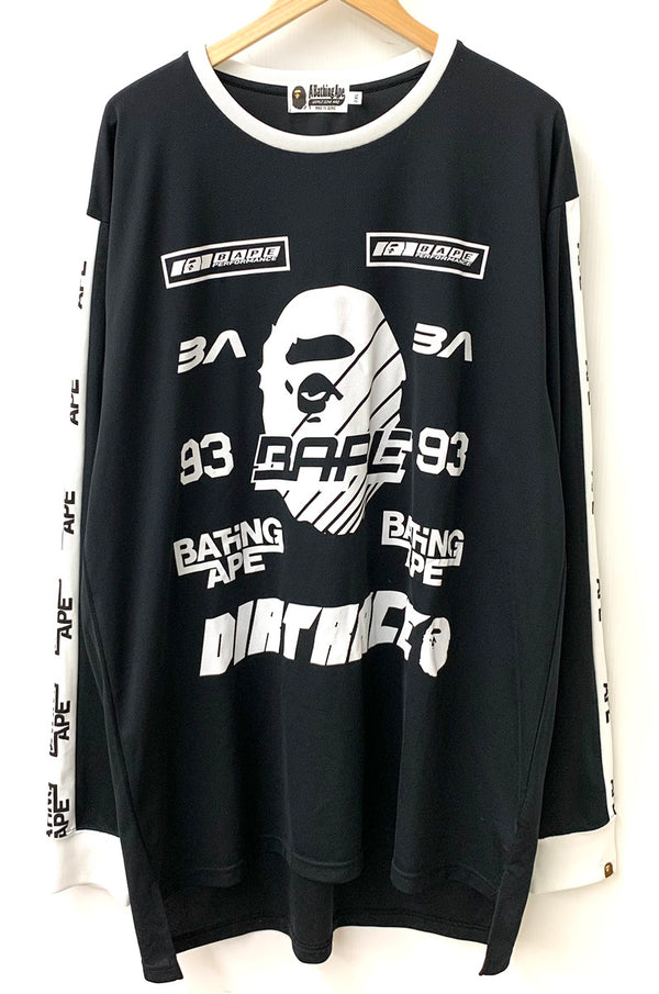 ア ベイシング エイプ A BATHING APE DIRTRACE BMX ロンT ロゴ ブラック 3Lサイズ 201MT-1641