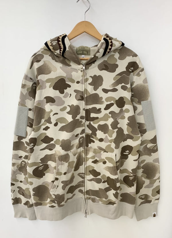 アベイシングエイプ A BATHING APE 1ST CAMO GRADATION SHARK カモ シャーク 1910-115-012 パーカ カモフラージュ・迷彩 ベージュ LLサイズ 201MT-241