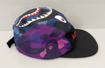 ア ベイシング エイプ A BATHING APE WGM SHARK PANEL CAP カモフラ パネル  ナイロンキャップ パープル ネイビー ブルー ブラック 日本製  フリーサイズ F 001CPG801007X 帽子 メンズ帽子 キャップ カモフラージュ・迷彩 マルチカラー 101hat-49