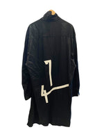 ヨウジ ヤマモト YOHJIYAMAMOTO Deformed Collar Blouse Nomber バックナンバリングロングシャツ 黒    HH-B67-006 サイズ4 長袖シャツ 刺繍 ブラック 101MT-1771