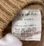 ワコマリア WACKO MARIA 15FW メリノウール 15FW-WMK-PL01 セーター ロゴ ベージュ Lサイズ 201MT-1574