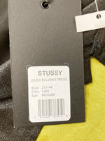 ステューシー STUSSY DARIA BOWLING DRESS ダリアボーリングドレス ボウリングシャツ ワンピース ブラック系 イエロー系 黒 黄 刺繍 ロゴ ワンピース ロゴ ブラック Mサイズ 101LT-50