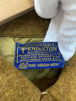 ペンドルトン PENDLETON 60年代 ピュアバージンウール100％ シャツ 長袖シャツ 無地 ブラウン Mサイズ 201MT-463