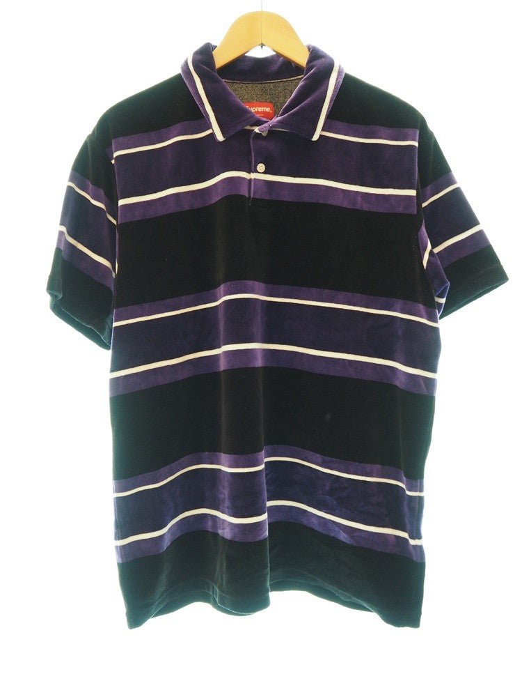 シュプリーム SUPREME 21SS Week15 Stripe Velour Polo ベロア