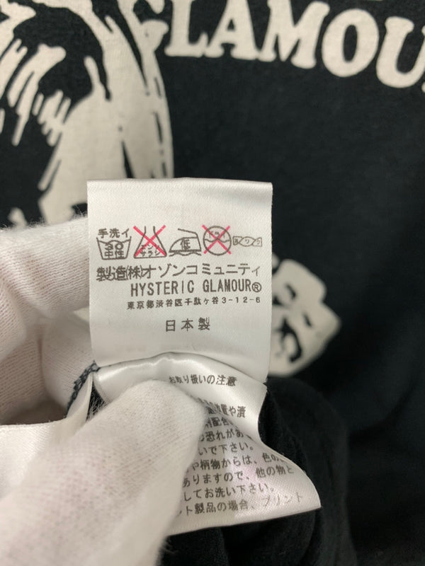 ヒステリックグラマー HYSTERIC GLAMOUR クルーネック Tee プリント 日本製 0203CT14 Tシャツ ロゴ ブラック Lサイズ 201MT-937