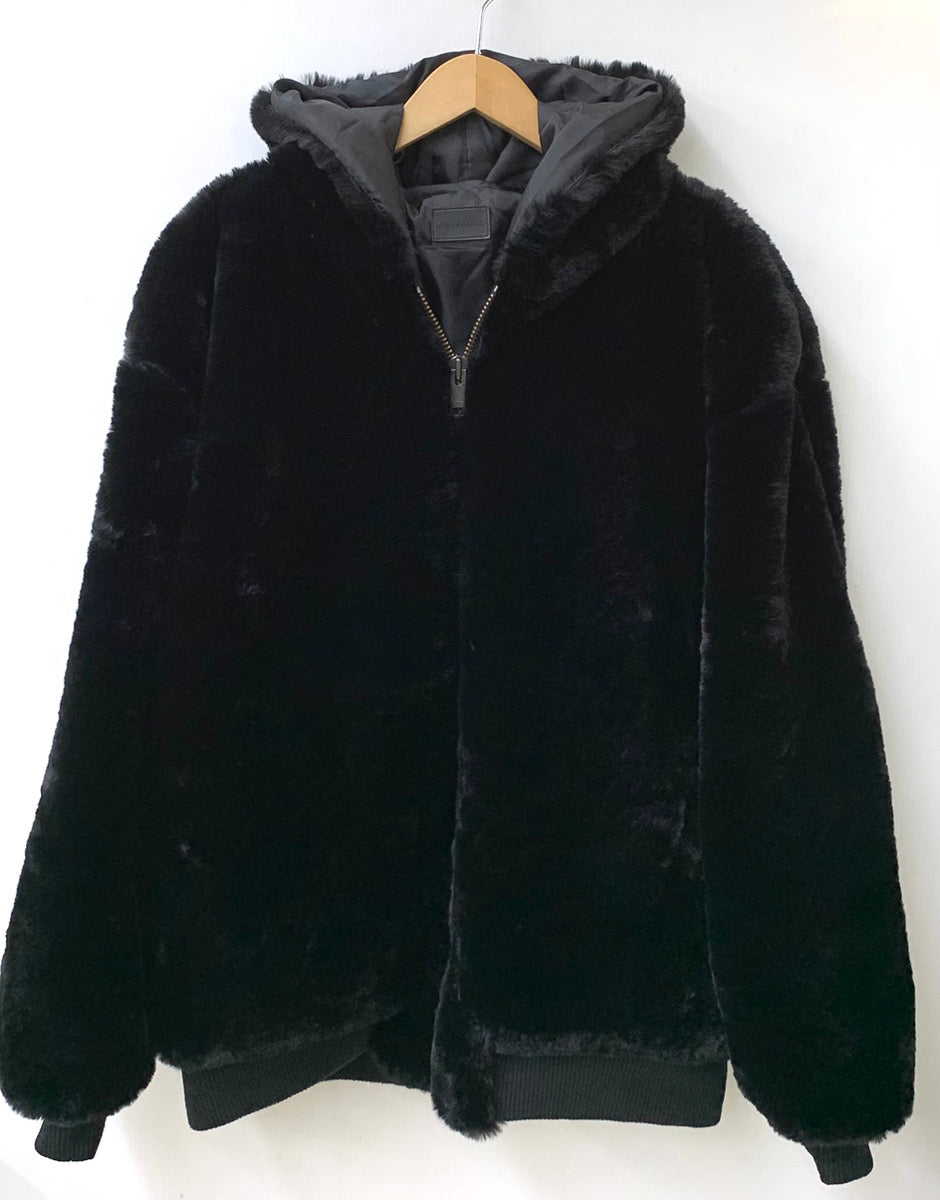 ダンケシェーン DANKE SCHON 18AW CHECKER FUR BLOUSON 18A-BSL012-DS ジャケット ロゴ ブラック  Fサイズ 201MT-1896