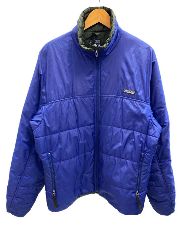 パタゴニア PATAGONIA ダウンジャケット アウター ブルー系 ネイビー系 ロゴ  ジャケット ワンポイント ブルー Mサイズ 101MT-1721