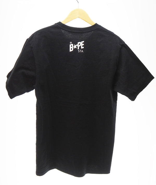 ア ベイシング エイプ A BATHING APE BAPEスター ワンポイント ロゴTee 半袖 トップス メンズ 黒 Tシャツ ワンポイント ブラック Lサイズ 101MT-711