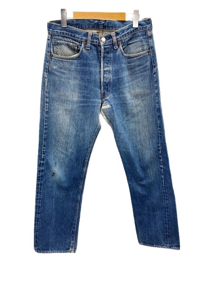 リーバイス Levi's 501 66BIGE DENIM PANTS ボタン裏 刻印6 不均等V 通常R 紙パッチ スレーキ ジーンズ デニム 無地  ブルー 101MB-394 | 古着通販のドンドンサガール