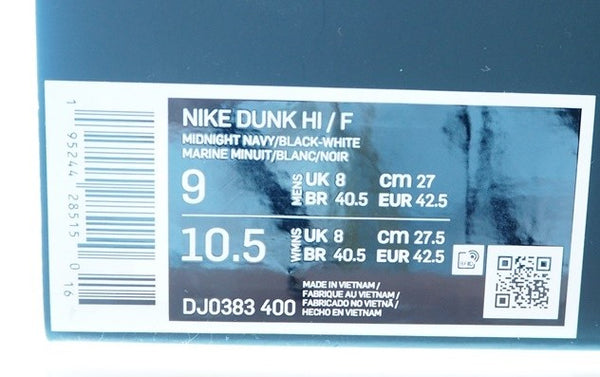 ナイキ NIKE DUNK HI / F FRAGMENT DESIGN TOKYO MIDNIGHT NAVY/BLACK-WHITE ナイキ ダンク ハイ フラグメント デザイン トーキョー ミッドナイトネイビー/ブラック-ホワイト DJ0383 メンズ靴 スニーカー ネイビー 27cm 101-shoes312