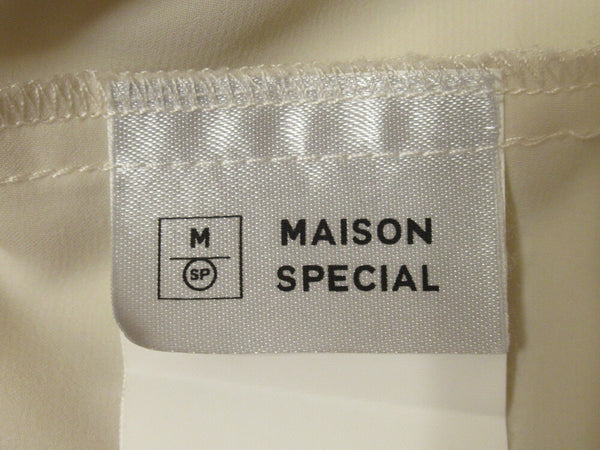 MAISON SPECIAL メゾンスペシャル スタンドカラー 長袖 シャツ プリーツ ブラウス 比翼仕立て レディース フリーサイズ