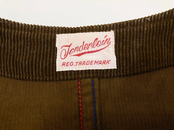 テンダーロイン TENDERLOIN ノーカラー コーディロイ ジャケット Made in JAPAN  ジャケット 無地 ブラウン Lサイズ 101MT-1889
