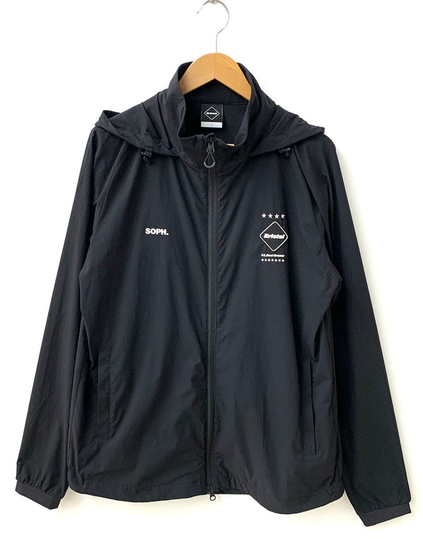 エフシーレアルブリストル F.C.Real Bristol STRETCH LIGHT WEIGHT HOODED BLOUSON ダブルジップ ブルゾン FCRB-220025 ジャケット ロゴ ブラック Lサイズ 201MT-1450