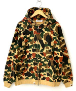 ア ベイシング エイプ A BATHING APE ダブルジップ フーディー 日本製 パーカ カモフラージュ・迷彩 ベージュ Lサイズ 201MT-1213