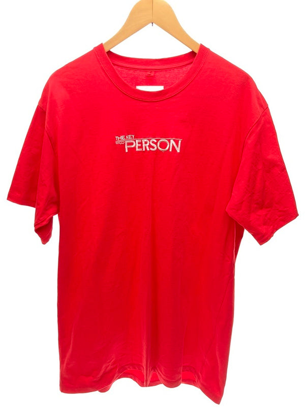 ダブレット doublet KEY PERSON EMBROIDERY T-SHIRT 刺繍ロゴ 鍵 レッド 赤 半袖 トップス クルーネック  20SS30CS155 Tシャツ 刺繍 レッド Sサイズ 101MT-597