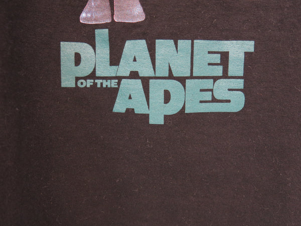エイプ ベイプ アベイシングエイプ A BATHING APE 猿の惑星 × BAPE black a bathing ape planet of the apes Tシャツ 半袖 トップス ブラック 黒 プリント ロゴ サイズL メンズ (TP-847)