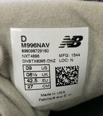 ニューバランス new balance Dワイズ USA製 M996NAV メンズ靴 スニーカー ロゴ ネイビー 201-shoes319