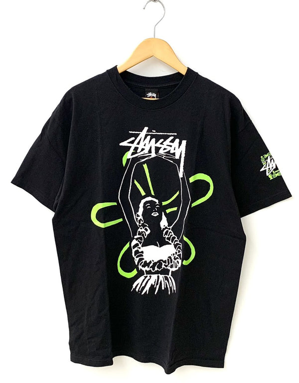 ステューシー STUSSY クルーネック Tee メキシコ製 スカル プリント Tシャツ ロゴ ブラック Lサイズ 201MT-820