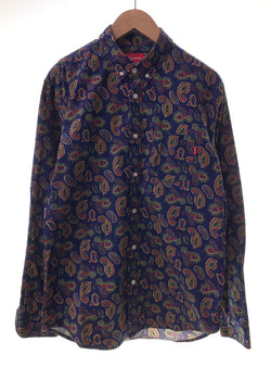 シュプリーム SUPREME Paisley Brushed Twill Long Sleeve L/S Botton Down Shirt   ペイズリー柄 長袖シャツ ロゴ マルチカラー Lサイズ 201MT-2118