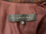 ミャオラン MIAORAN チェックジャケット コート アウター ウール フード ボルドー系 Made in ITALY サイズ3 ジャケット チェック ワインレッド 101MT-1297