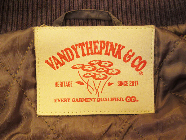 VANDYTHEPINK バンディーザピンク 4Year Anniversary Varsity Jacket ヴァンディーザピンク スタジャン バーシティージャケット カスタムブランド アウター JKT ジャケット 赤 レッド 刺繍 SINCE2017 サイズL メンズ (TP-824)