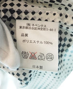 ニードルス Needles ニードルズ シフォンシャツ オープンカラーシャツ カットオフ 日本製  総柄 モノトーン 長袖シャツ 幾何柄 ホワイト Mサイズ 101MT-882