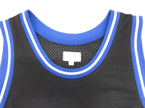 Supreme シュプリーム 17SS Curve Basketball Jersey カーヴ バスケットボール ジャージー バスケシャツ ユニフォーム タンクトップ ジャージ ロゴ トップス ポリエステル ブラック 黒 ブルー 青 袋付き サイズM メンズ (TP-803)