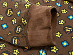 ア ベイシング エイプ A BATHING APE bape milo Monogram full zip hoodie モノグラム ジップ パーカー Made in Japan パーカ 総柄 ブラウン Sサイズ 101MT-1848