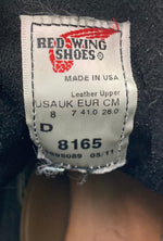 レッドウィング RED WING 8165 6inch CLASSIC PLAIN TOE  Traction Trad Sole Black Chrome Leather メンズ靴 ブーツ ワーク ロゴ ブラック 26cm 201-shoes643