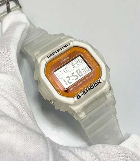 ジーショック G-SHOCK カシオ CASIO スケルトン × 蛍光色カラー スクエアモデル デジタル カレンダー  DW-5600LS メンズ腕時計オレンジ 101watch-49